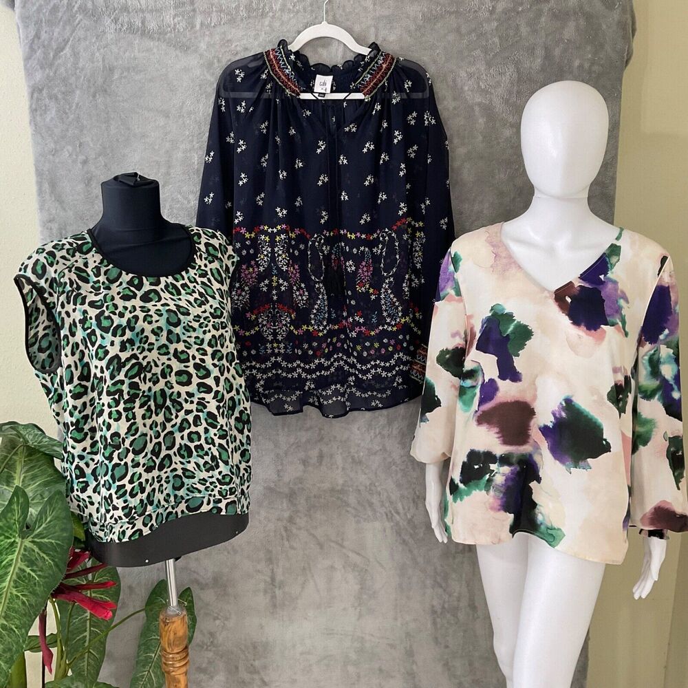 Cabi Blouses Lot x 3 women’s Size Medium multicolors 3 pcs one price